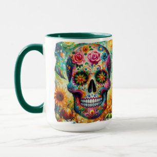 Suikerschedel Dia De Los Muertos Dag van de dood Mok