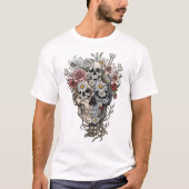Suikerschedel Dia De Los Muertos Dag van de dood T-shirt (Voorkant)