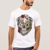 Suikerschedel Dia De Los Muertos Dag van de dood T-shirt (Voorkant)