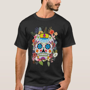 Suikerschedel Dia De Los Muertos Dag van de dood T T-shirt