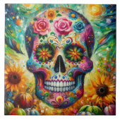 Suikerschedel Dia De Los Muertos Dag van de dood Tegeltje (Voorkant)