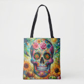 Suikerschedel Dia De Los Muertos Dag van de dood Tote Bag (Voorkant)