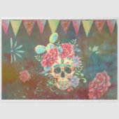 Suikerschedel Dia De Los Muertos Decoupage Papier (Voorkant)