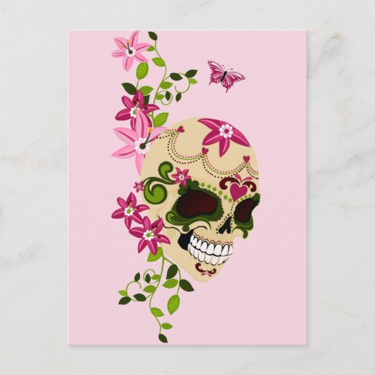 Suikerschedel [Día de Muertos] Briefkaart (Voorkant)