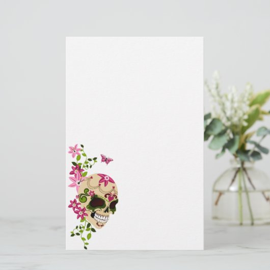 Suikerschedel [Día de Muertos] Briefpapier (Staand voorkant)