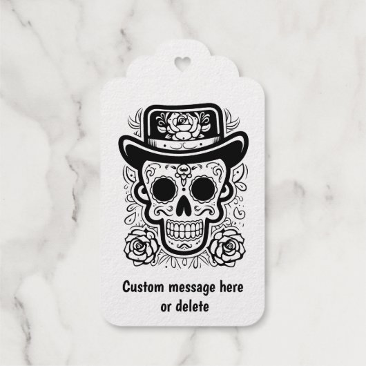 Suikerschedel 💀 Día de Muertos Cadeaulabels (Achterkant)