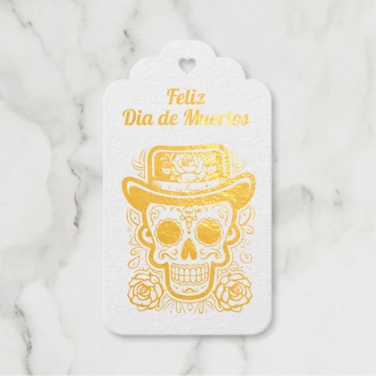 Suikerschedel 💀 Día de Muertos Cadeaulabels (Voorkant)