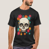 Suikerschedel Dia de Muertos Floral Day of the Dea T-shirt (Voorkant)