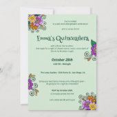 Suikerschedel Dia de Muertos Quinceañera Verjaarda Kaart (Achterkant)