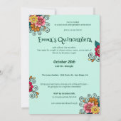 Suikerschedel Dia de Muertos Quinceañera Verjaarda Kaart (Achterkant)