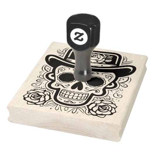Suikerschedel 💀 Día de Muertos Rubberstempel (Stempel)