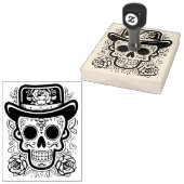 Suikerschedel 💀 Día de Muertos Rubberstempel (Gestempeld)