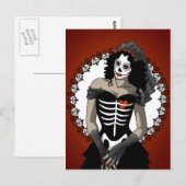 Suikerschedel - dode bride briefkaart (Voorkant / Achterkant)