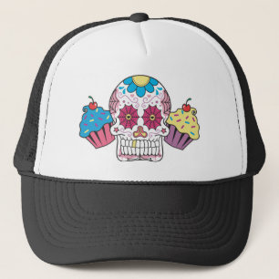 Suikerschedel en cupcakes trucker pet