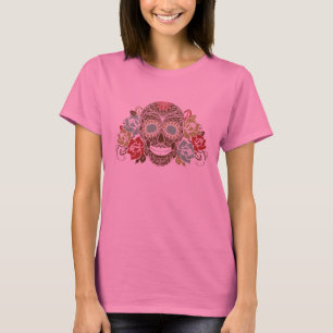 Suikerschedel en Rozen T-shirt