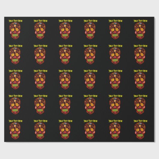 Suikerschedel eng cadeaupapier (Vlak)