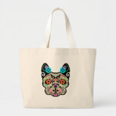 Suikerschedel Frenchie Grote Tote Bag (Voorkant)