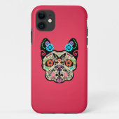 Suikerschedel Frenchie - Roze Case-Mate iPhone Case (Achterkant)