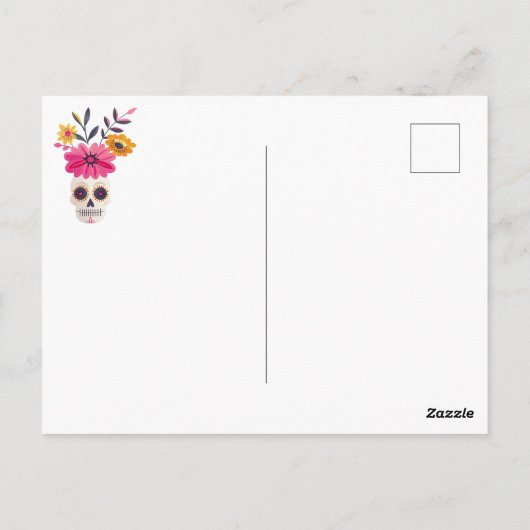 Suikerschedel Fuchsia Mexicaanse bloemen Cinco de  Briefkaart (Achterkant)