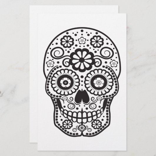 Suikerschedel glimlachen briefpapier (Voorkant / Achterkant)