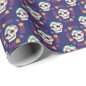 Suikerschedel glimlachen cadeaupapier (Rol Hoek)