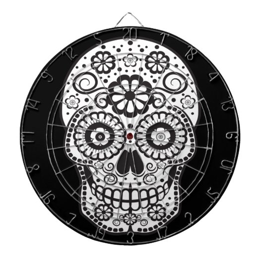 Suikerschedel glimlachen dartbord (Voorkant)