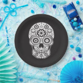 Suikerschedel glimlachen papieren bordje (Feest)