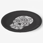 Suikerschedel glimlachen papieren bordje (Gekanteld)