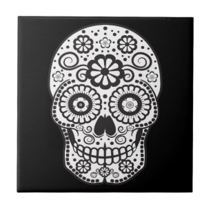 Suikerschedel glimlachen tegeltje