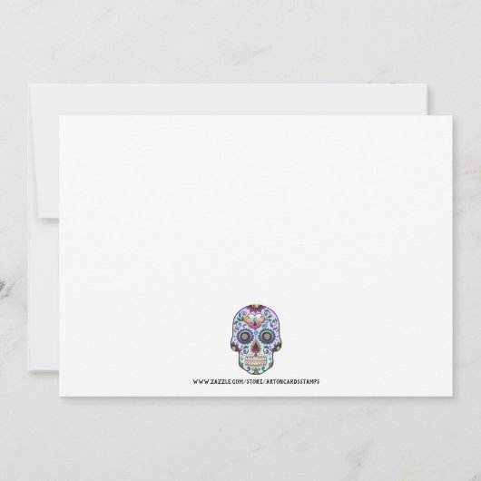 Suikerschedel Halloween Aangepaste partij uitnodig Kaart (Achterkant)