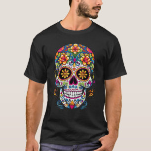 Suikerschedel Halloween Calavera Kostuum Dia de Lo T-shirt