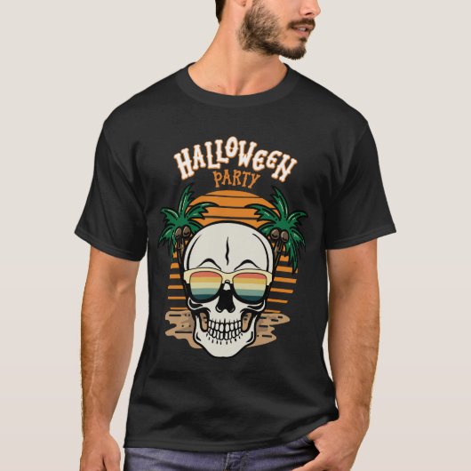 Suikerschedel Halloween Mannen T-Shirt (Voorkant)