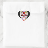suikerschedel hart sticker (Tas)