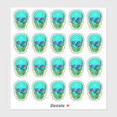 Suikerschedel in Aqua Sticker (Vel)