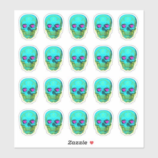 Suikerschedel in Aqua Sticker (Vel)