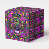 Suikerschedel in neonroze bedankdoosjes (Voorkant Zijde)