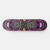 Suikerschedel in neonroze persoonlijk skateboard (Horizontaal)