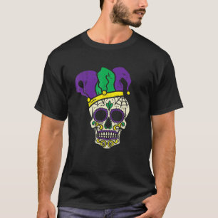 Suikerschedel Jester Pet Funny Mardi Gras Carnival T-shirt