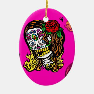 suikerschedel keramisch ornament
