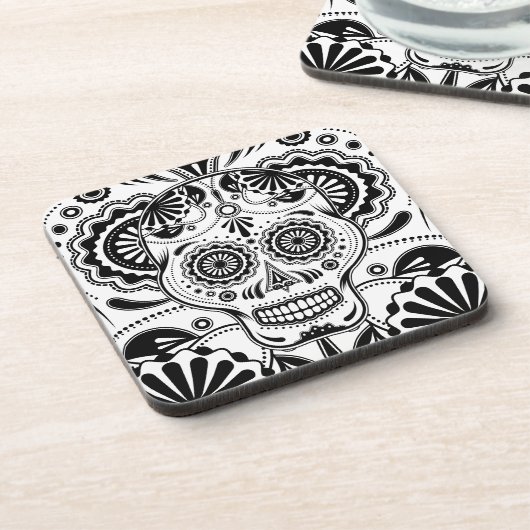 Suikerschedel Kunst "Dag van de dode onderzetters" Onderzetter (Linkerzijde)