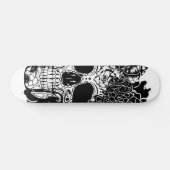 Suikerschedel met bloemen in zwart-wit persoonlijk skateboard (Horizontaal)