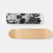 Suikerschedel met bloemen in zwart-wit persoonlijk skateboard (Horizontaal)