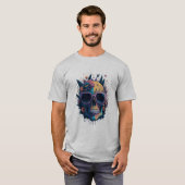 Suikerschedel met bril en bloemen t-shirt (Voorkant volledig)