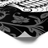 suikerschedel met grijze wijnstokken en Rozen Poster (Hoek)