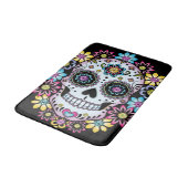 Suikerschedel met kleurrijke bloemen badmat (Gekanteld)