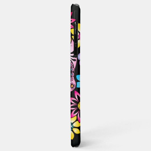 Suikerschedel met kleurrijke bloemen Case-Mate iPhone case (Achterkant/links)