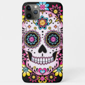 Suikerschedel met kleurrijke bloemen Case-Mate iPhone case (Achterkant)