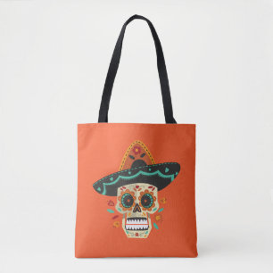 Suikerschedel met Pet Dia de Muertos   Canvas tas