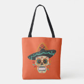 Suikerschedel met Pet Dia de Muertos | Canvas tas (Achterkant)