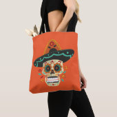 Suikerschedel met Pet Dia de Muertos | Canvas tas (Dichtbij)